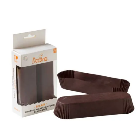 Eclair paper cups brown, 60 pieces for noble gifts