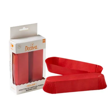 Eclair paper cups red, 60 pieces for noble gifts