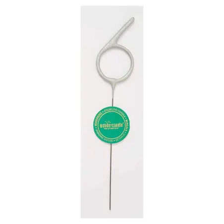 Candelina sparkler 6 argento per compleanni, anniversari e altre occasioni