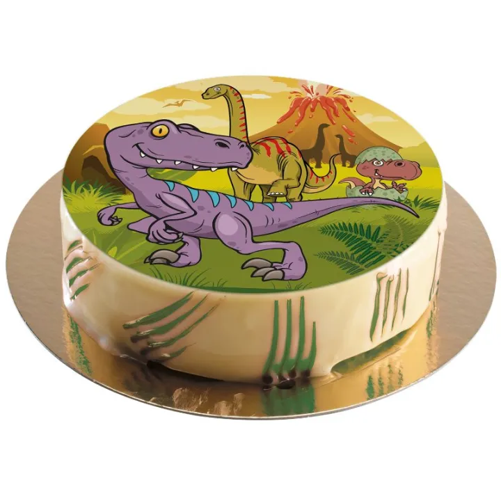 Dessus de gâteau en papier, dinos, Ø 20 cm