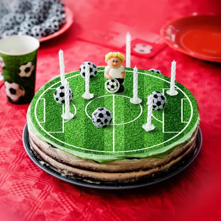 Cake topper in carta commestibile Campo da calcio, Ø 20 cm