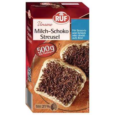 RUF Milch-Schoko Streusel 500 g – cremige Milchschokoladenstreusel für Torten und Desserts | miniSchoggi