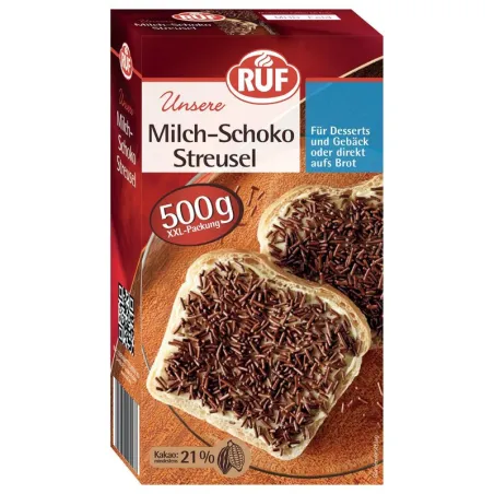 RUF Vermicelles de Chocolat au lait 500 g – vermicelles de chocolat au lait onctueux pour gâteaux et desserts | miniSchoggi
