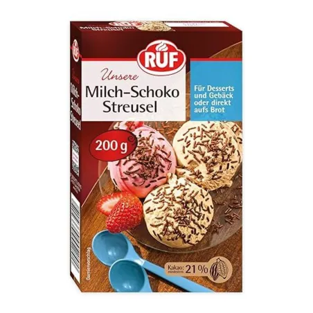 RUF Spruzzi al cioccolato al latte 200 g – cremosi spruzzi al cioccolato al latte per torte e dessert | miniSchoggi