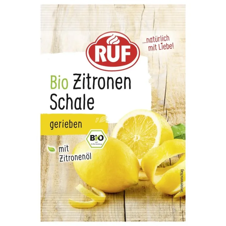 RUF Organic Lemon Peel 5 g – Freeze-dried lemon zest for cakes and baked goods | miniSchoggi
