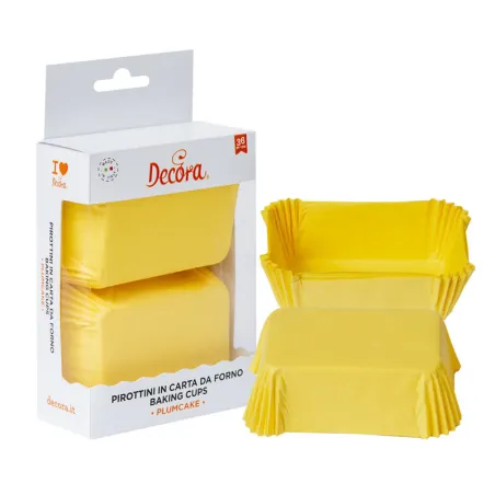 Mini Cake paper cups yellow, 36 pieces