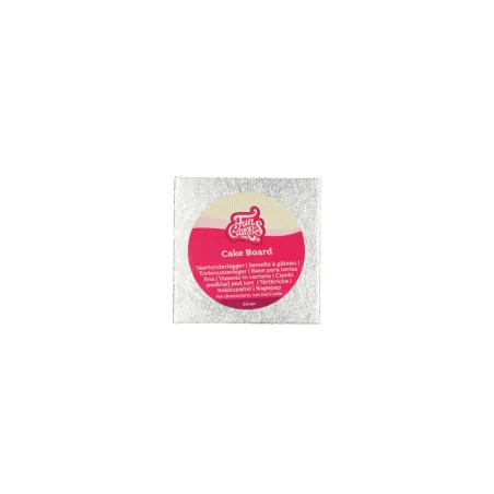 Piatto torta sottile quadrato 12,5 cm, argento