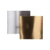 Thin cake plate square 25 cm, silver and gold