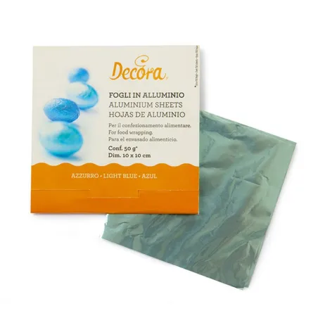 Foglio di alluminio cioccolato azzurro 150 pezzi