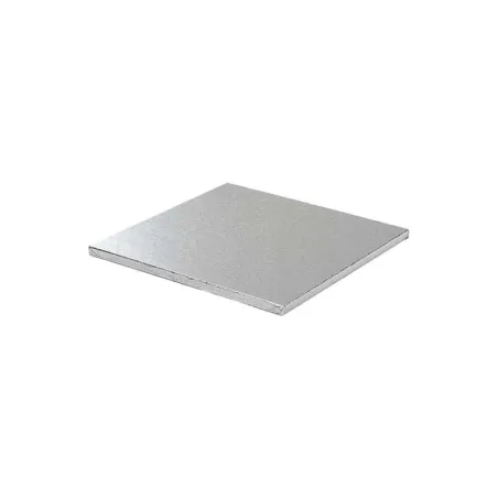 Piatto torta quadrato 20 cm, argento
