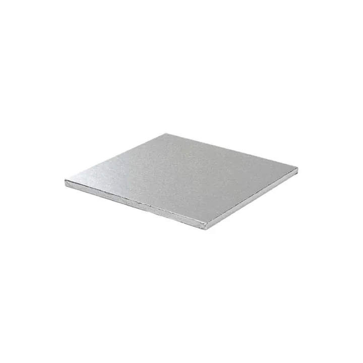 Cake plate square 20 cm, silver