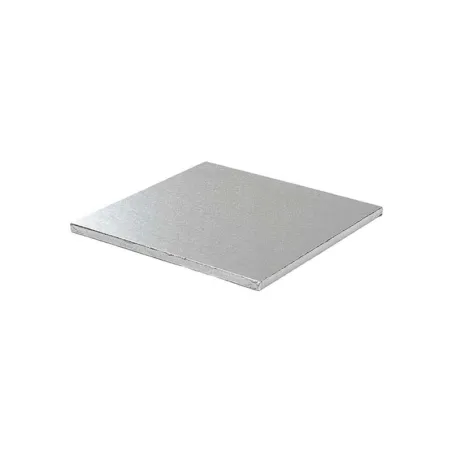 Piatto torta quadrato 25 cm, argento