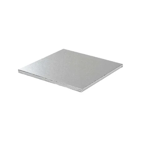 Piatto torta quadrato 30 cm, argento