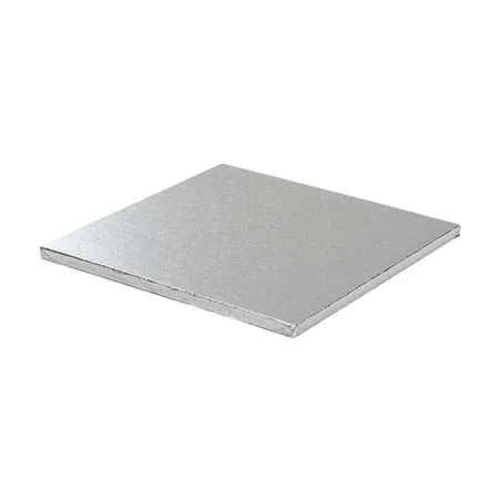 Piatto torta quadrato 40 cm, argento
