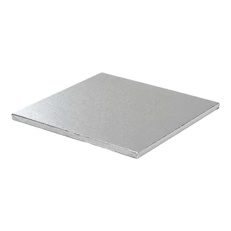 Piatto torta quadrato 45 cm, argento
