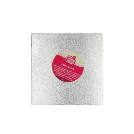 Piatto torta sottile quadrato 22,5 cm, argento