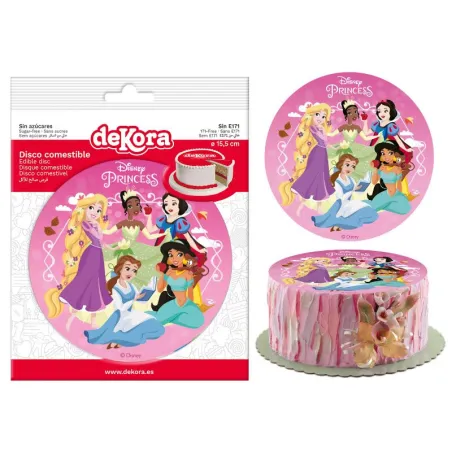 Cake topper in carta commestibile Principesse Disney, Ø 15,5 cm