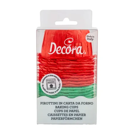 Stampi per muffin stropicciati rosso/verde, 25 pezzi