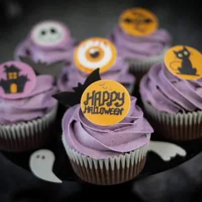Eating paper cupcake toppers Halloween, 20 pieces