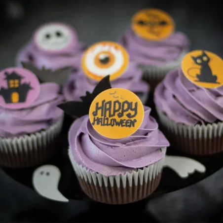 Eating paper cupcake toppers Halloween, 20 pieces
