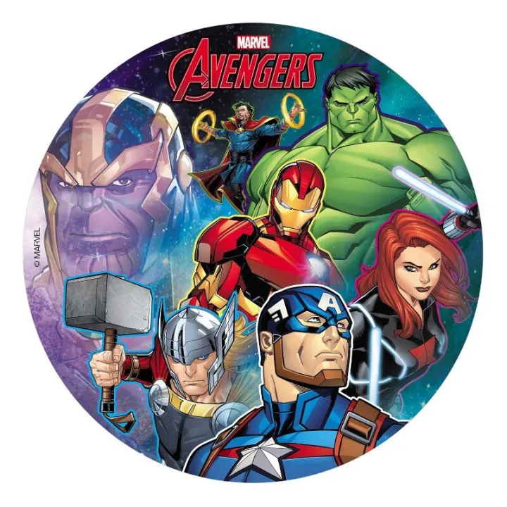 Tortenaufleger aus Esspapier Avengers, Ø 20 cm