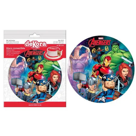Cake topper Avengers in carta commestibile, Ø 20 cm