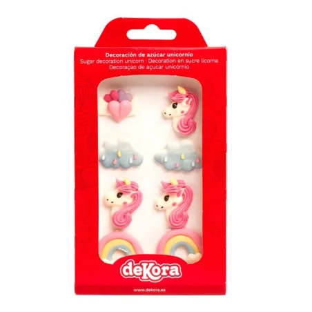 Set di decorazioni di zucchero con unicorno, 8 pezzi