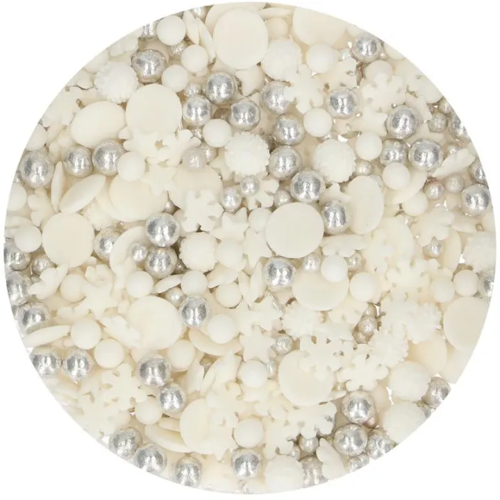Brillantini natalizi argentati, 50 g