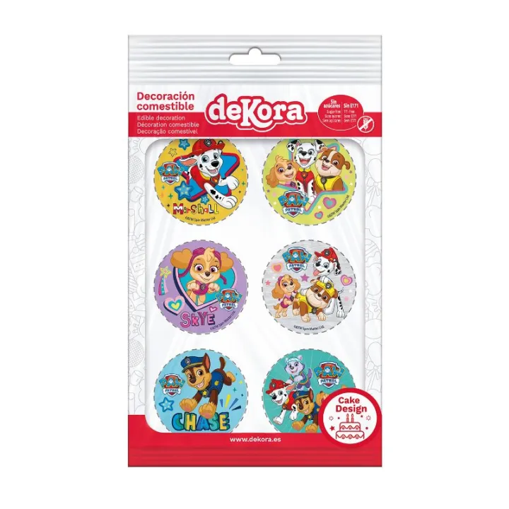 Esspapier Cupcakes Aufleger Paw Patrol, 6 Stück