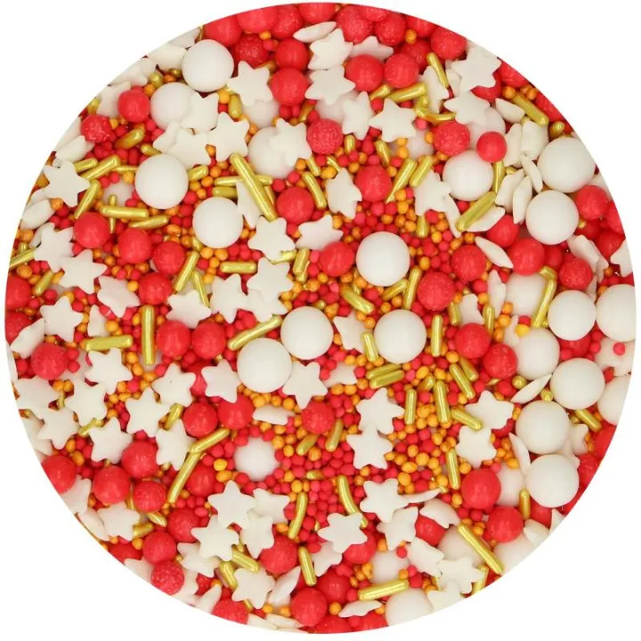Décor à saupoudrer Noël rouge/or, 65 g