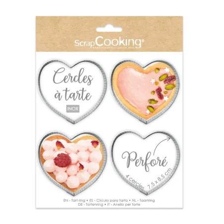 Anelli per torte a cuore forato Ø 7,5 cm x 8,5 cm, 4 pezzi