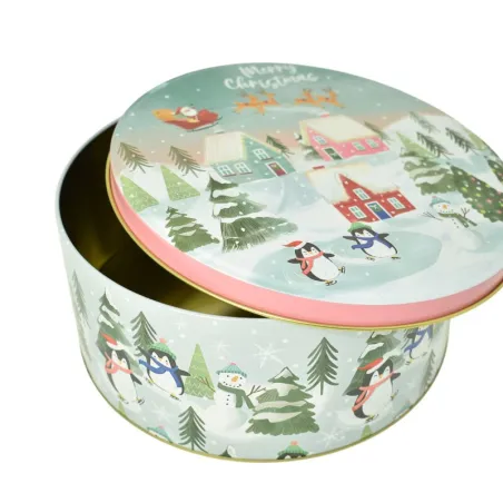 Merry Christmas cookie tin round, Ø 200 x 90 mm