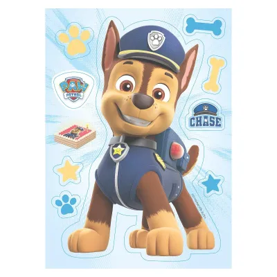 Tortenaufleger aus Esspapier Chase von Paw Patrol, 26.5 x 22 cm