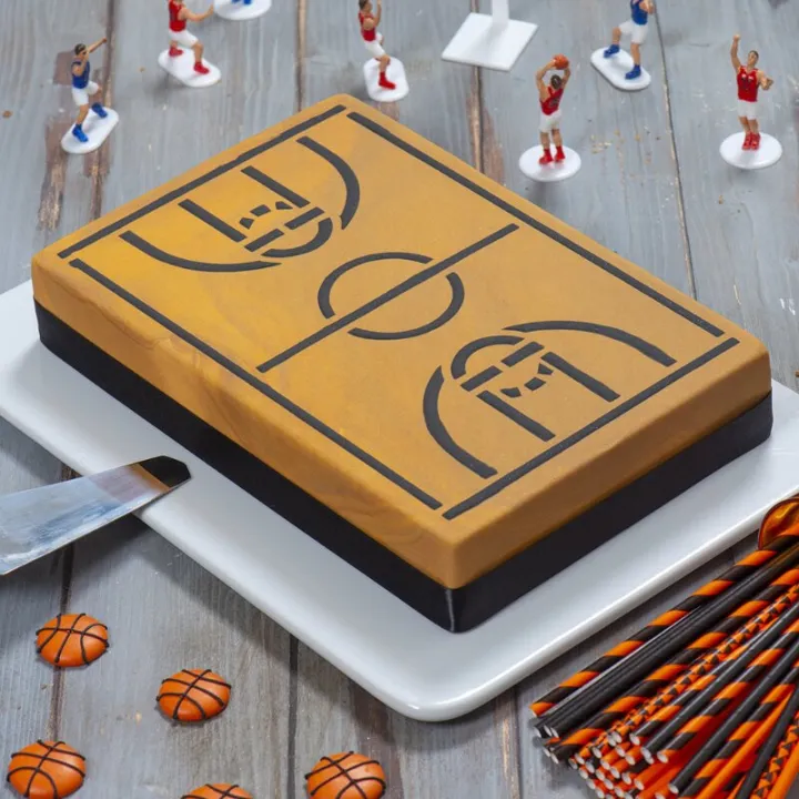 Campo da basket a stencil, 30 x 20 cm