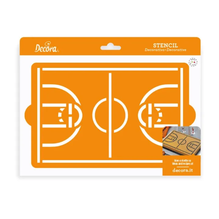 Campo da basket a stencil, 30 x 20 cm