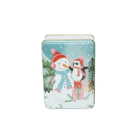 Scatola per biscotti con pupazzo di neve, 140 x 100 x 55 mm