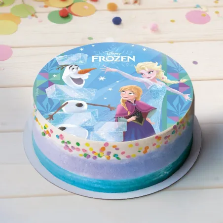 Découpe pour gâteau en papier Frozen avec Olaf, Ø 20 cm
