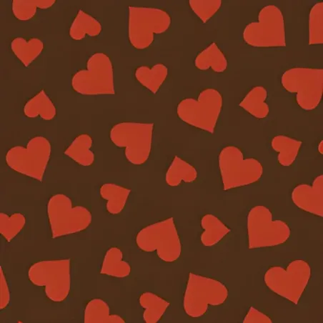 Cuori rossi tatuati al cioccolato