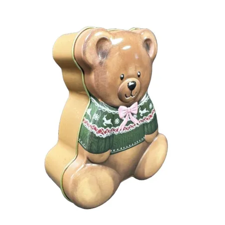 Cookie tin teddy bear, 138 x 114 x 50 mm