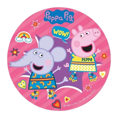 Tortenaufleger aus Esspapier Peppa Pig Party, Ø 20 cm