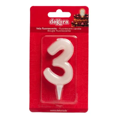Bougie blanche fluorescente numéro 3