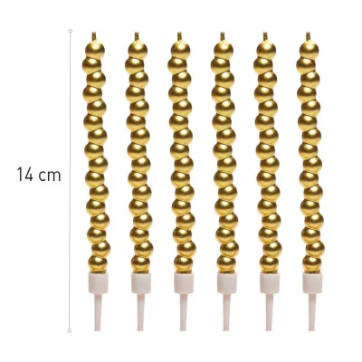Bougies Bubble Gold, 14 cm
