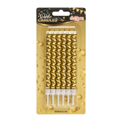 Bougies Bubble Gold, 14 cm