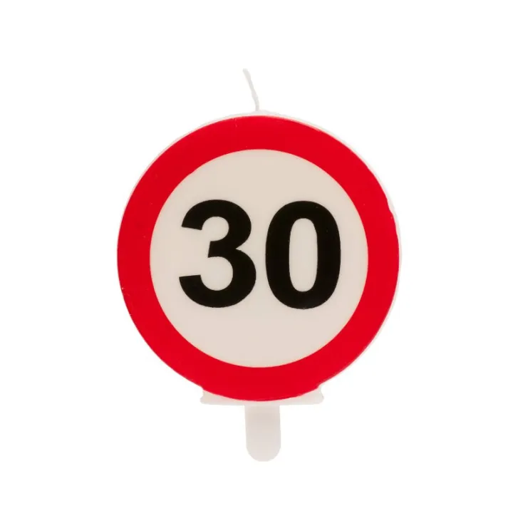 Bougie Panneau d'interdiction 30 ans, 6.3 cm