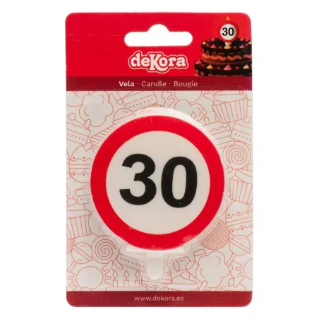 Cartello di divieto delle candele 30 anni, 6,3 cm