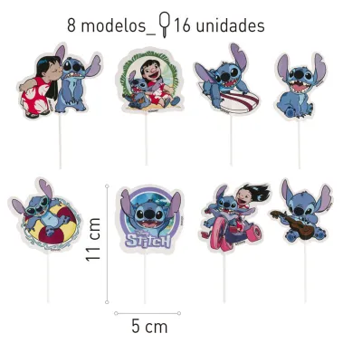 Cake topper stitch, 16 pieces