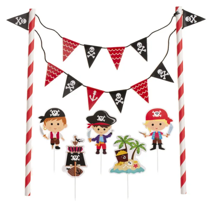 Cake Topper Piraten, 6-teilig