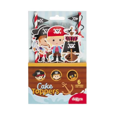 Cake topper pirata, 6 pezzi