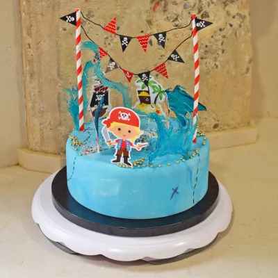 Pirate cake topper, 6 pieces