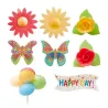 Eating paper decoration Happy Birthday, 8 pieces